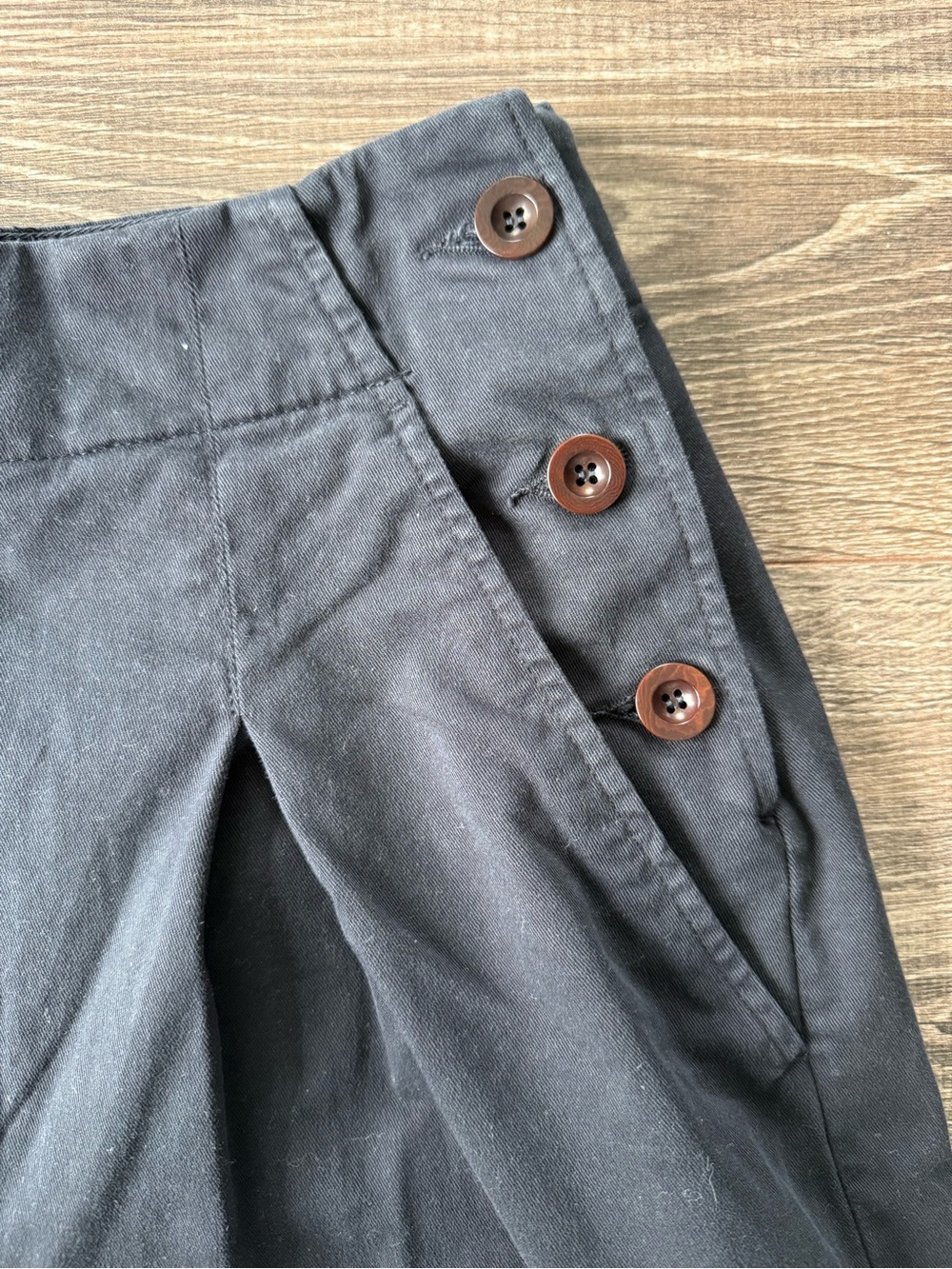 TOAST Annie Organic Denim Side Button Trousers Black Size 6 - Picture 3 of 6